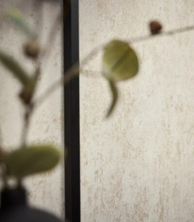 Beige non-woven vinyl wallpaper with offset match