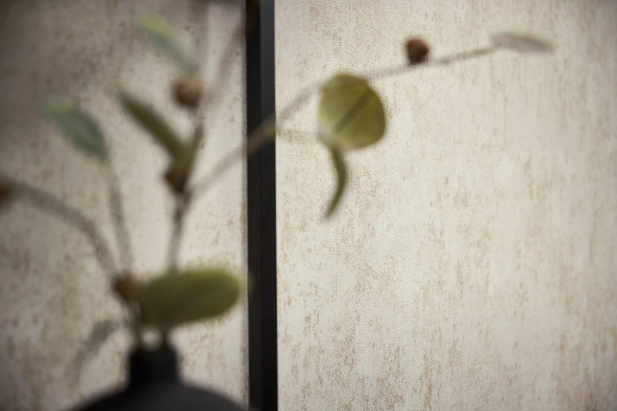 786291_1 Beige non-woven vinyl wallpaper with offset match