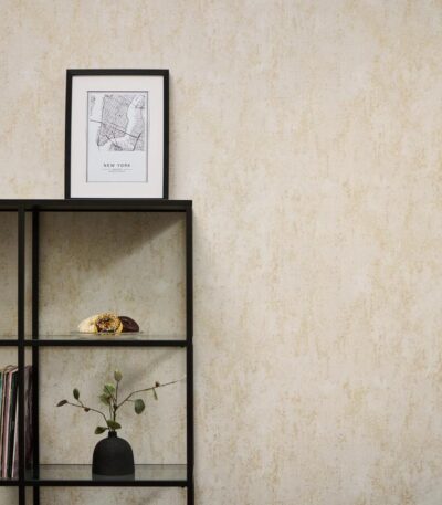 Cream non-woven wallpaper with offset match pattern