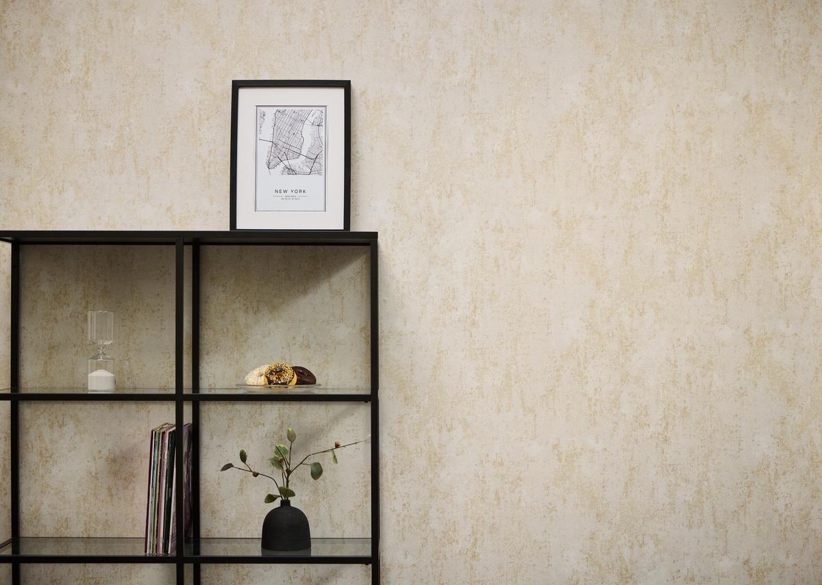 786292_1 Cream non-woven wallpaper with offset match pattern