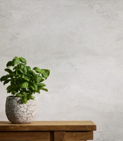 White non-woven wallpaper with straight match pattern