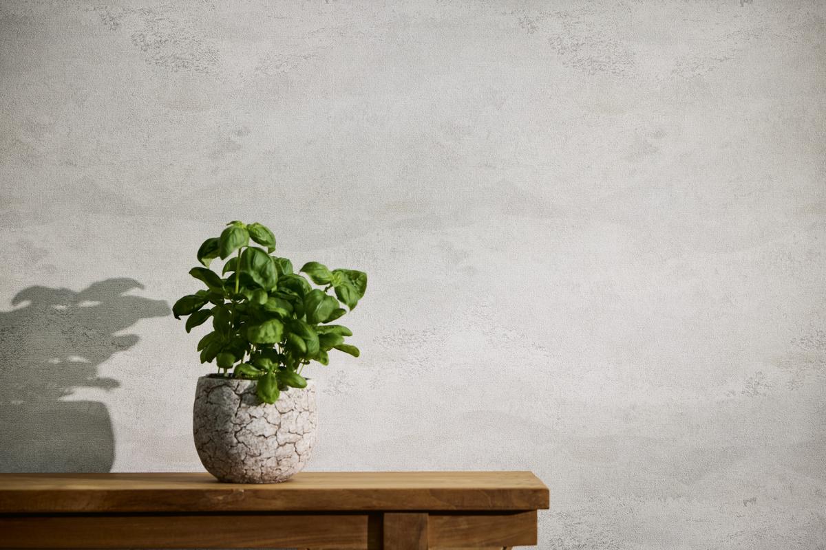 786566_1 White non-woven wallpaper with straight match pattern