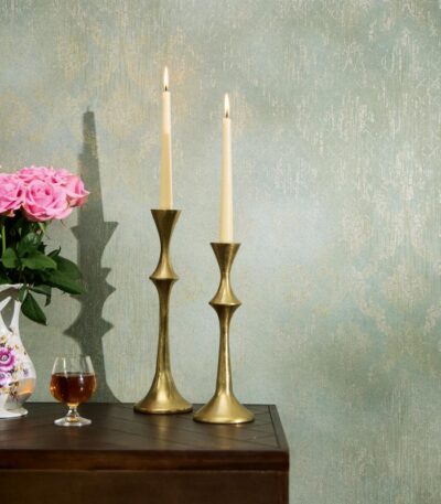 Green non-woven wallpaper with vinyl surface