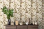 European green non-woven wallpaper straight match