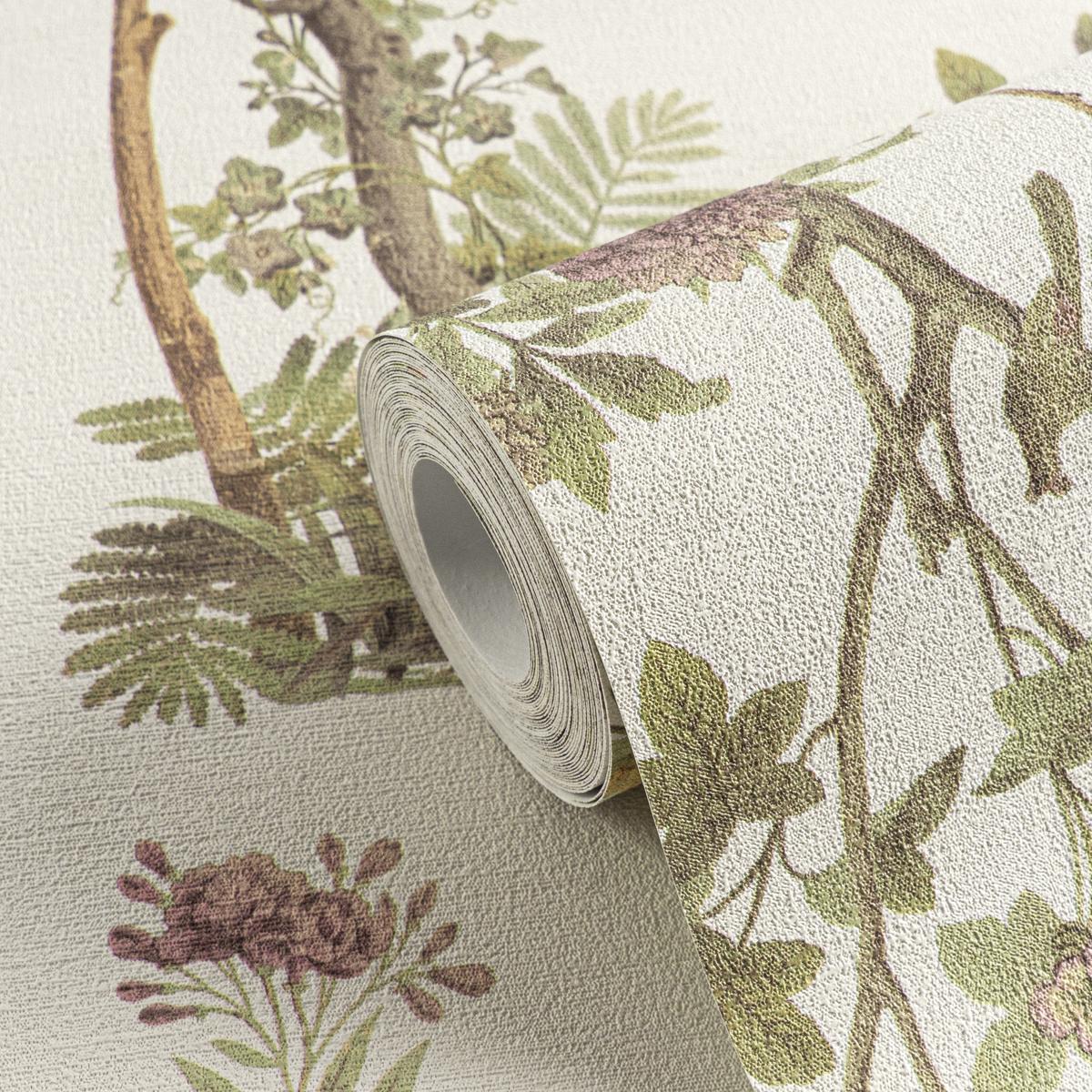 790433_1 Green non-woven wallpaper with vinyl surface