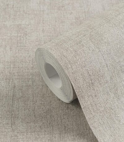 Brown non-woven wallpaper with vinyl surface