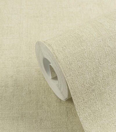 Green non-woven vinyl wallpaper with artistic pattern