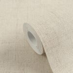 Beige non-woven wallpaper with vinyl surface