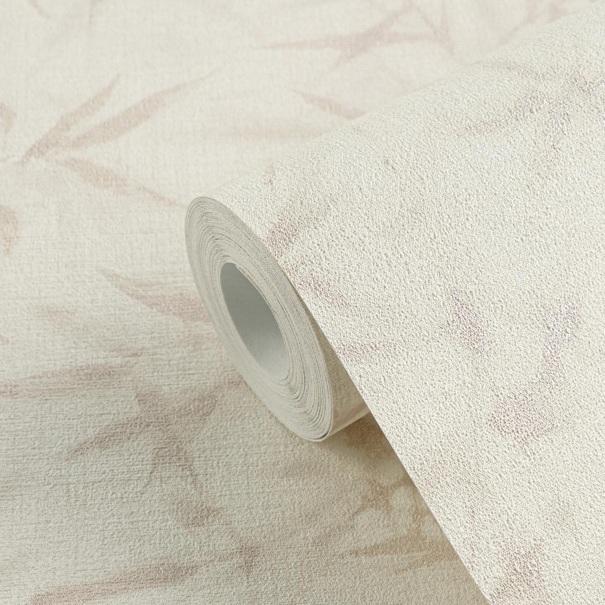 790461_1 Beige non-woven wallpaper with offset match pattern
