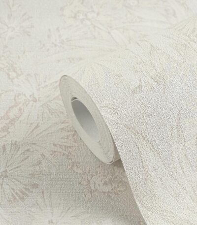 Cream non-woven wallpaper with offset match pattern