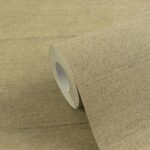 Brown non-woven wallpaper with vinyl surface