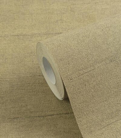 Brown non-woven wallpaper with vinyl surface