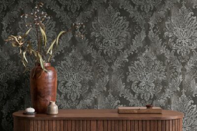 Vinyl surface gray non-woven wallpaper for living rooms