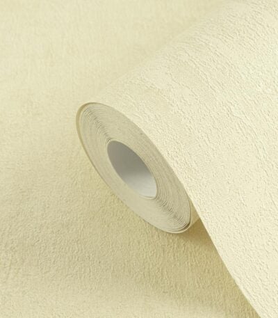 Beige non-woven wallpaper with vinyl surface