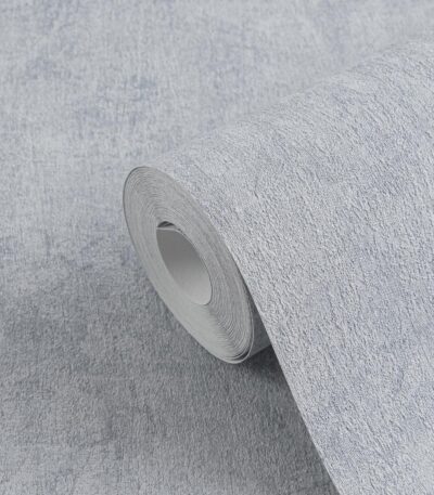 Blue non-woven wallpaper with vinyl surface finish