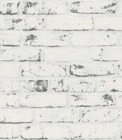 Gray non-woven vinyl wallpaper with offset pattern