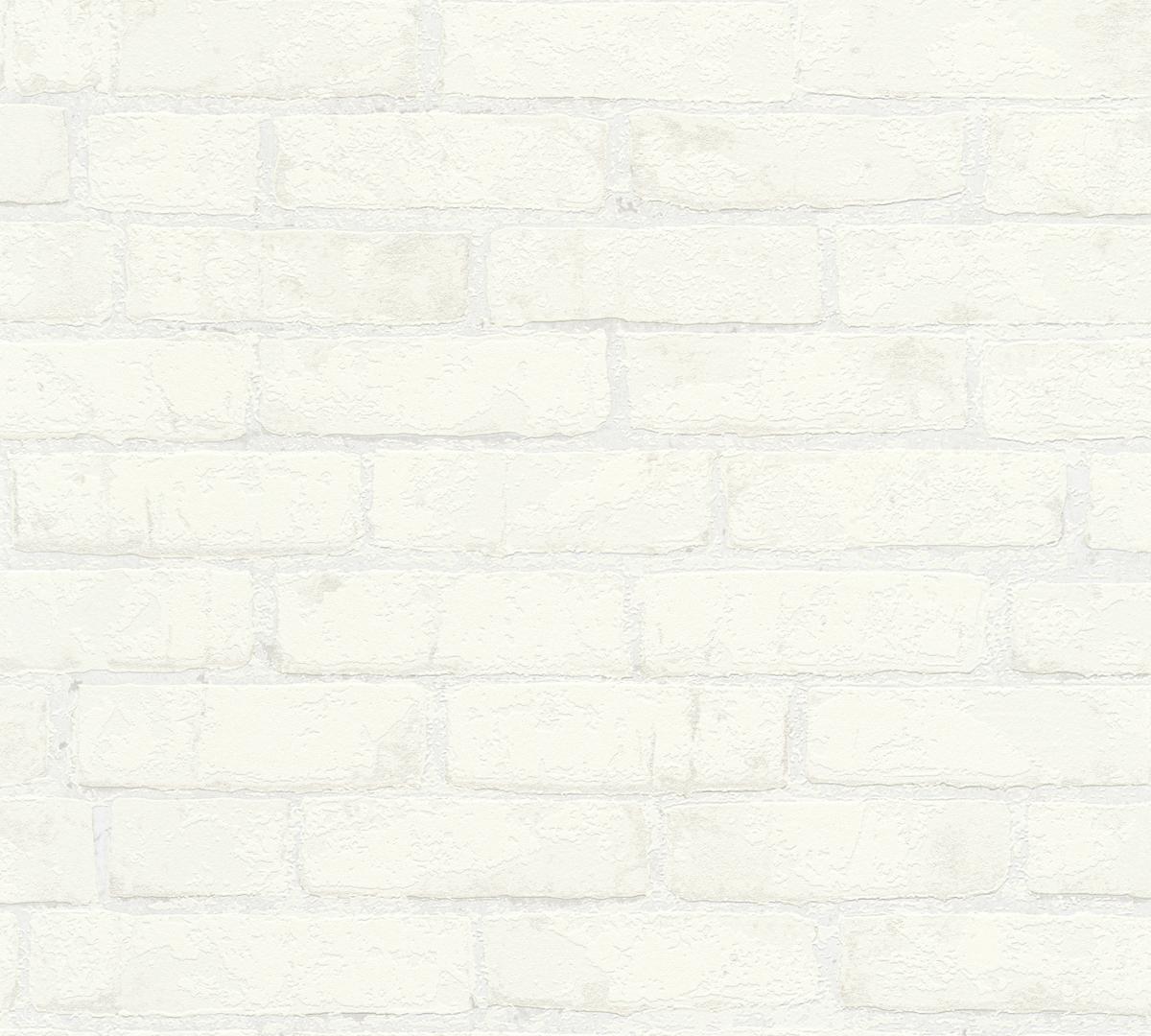 907851_1 White non-woven vinyl wallpaper with subtle pattern