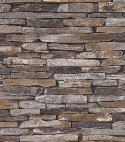 Brown non-woven vinyl wallpaper with textured pattern