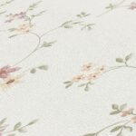 Non-woven cream wallpaper with vinyl surface for interiors