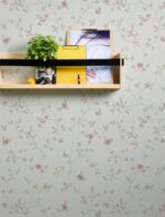 Luxurious cream non-woven wallpaper with vinyl finish