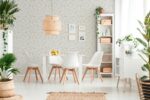 Non-woven vinyl wallpaper in subtle cream shade