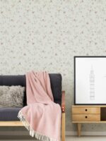Vinyl-coated cream non-woven wallpaper for bedrooms