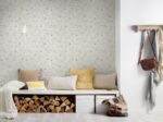 Cream non-woven wallpaper with durable vinyl surface