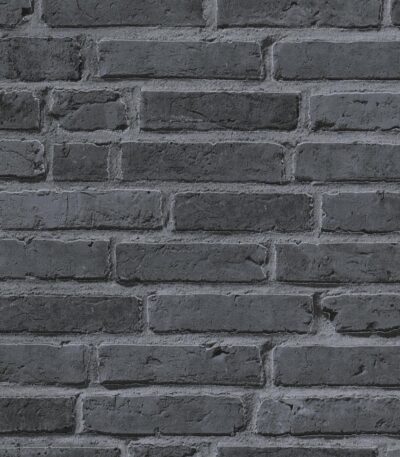 Black vinyl non-woven wallpaper with modern pattern