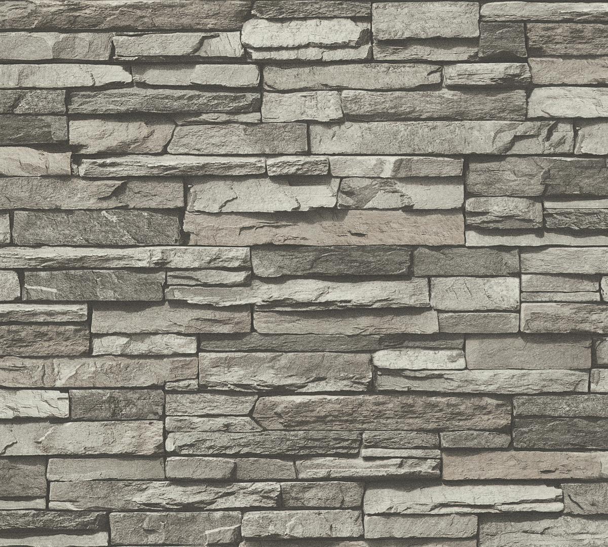 958331_1 Gray non-woven vinyl wallpaper with modern pattern