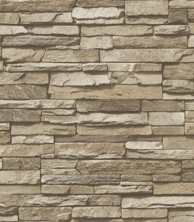 Brown non-woven vinyl wallpaper with textured pattern