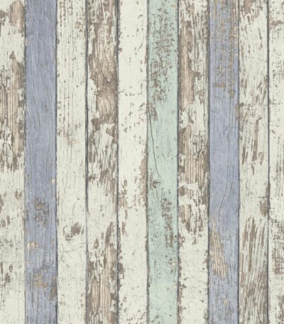 Blue non-woven vinyl wallpaper with stylish pattern